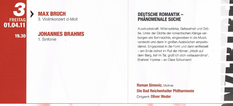 Bruch and Brahms
